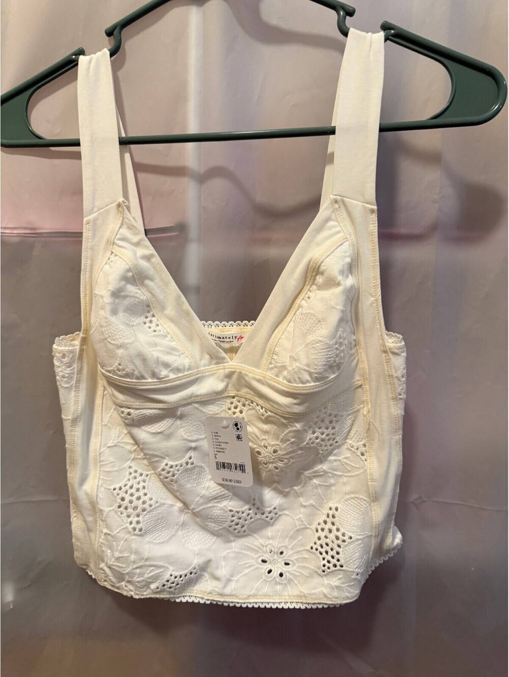 Intimately FP Clean Ivory Lace Crop Top Size S
